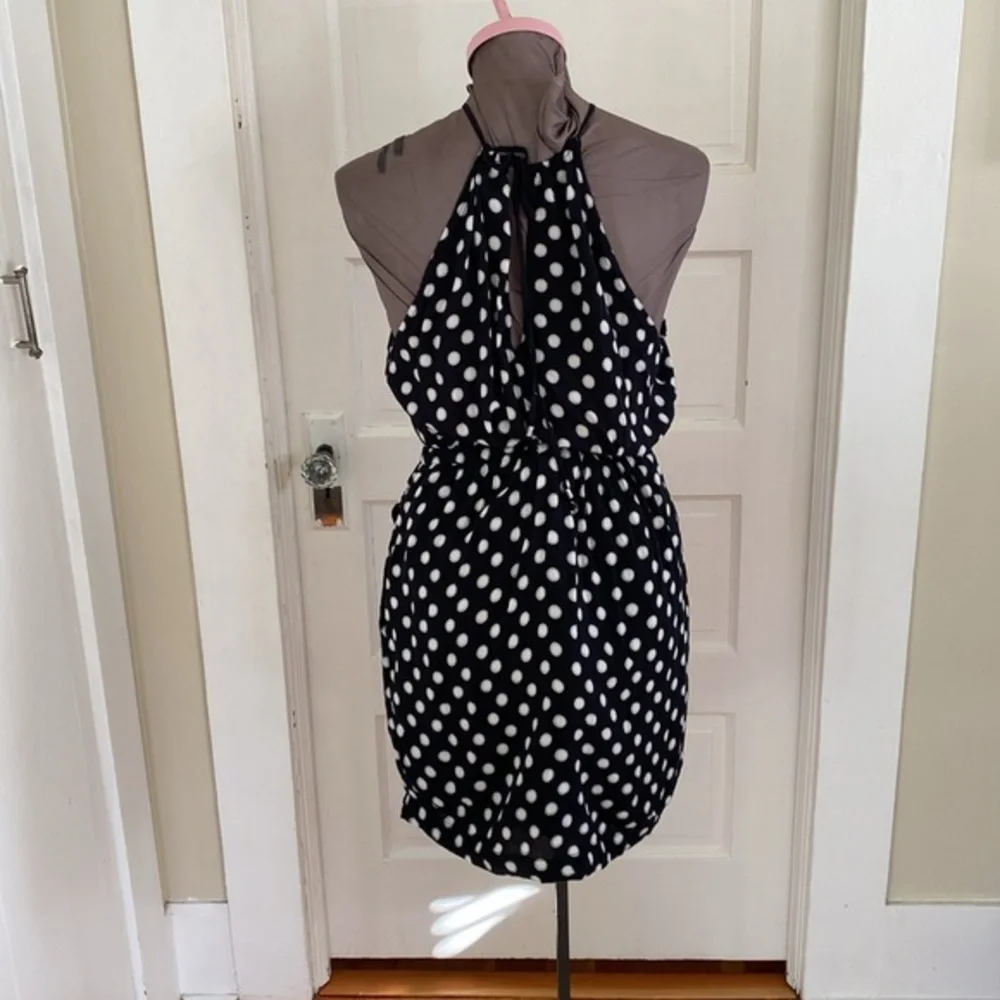 Maeve Chic Black and‎ White Polka Dot Dress Small